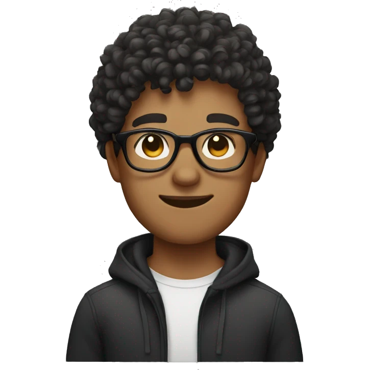 british guy with short curly hair and black glasses emoji