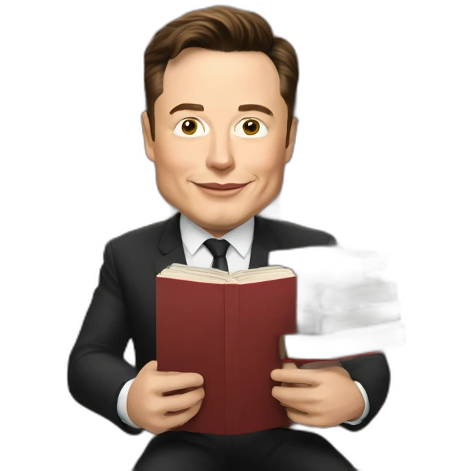 elon musk con libros emoji