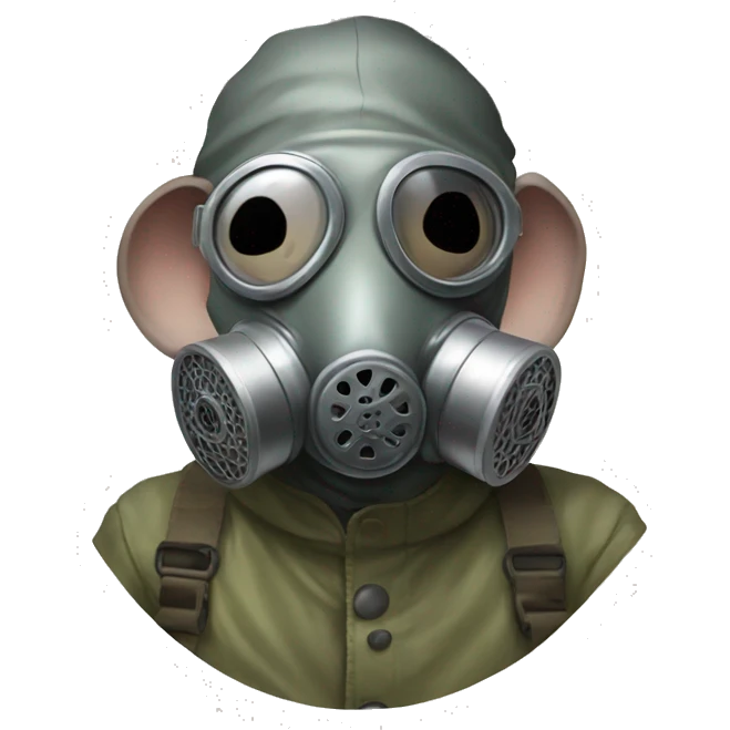 Profile of a rat with a cloth gas mask  emoji
