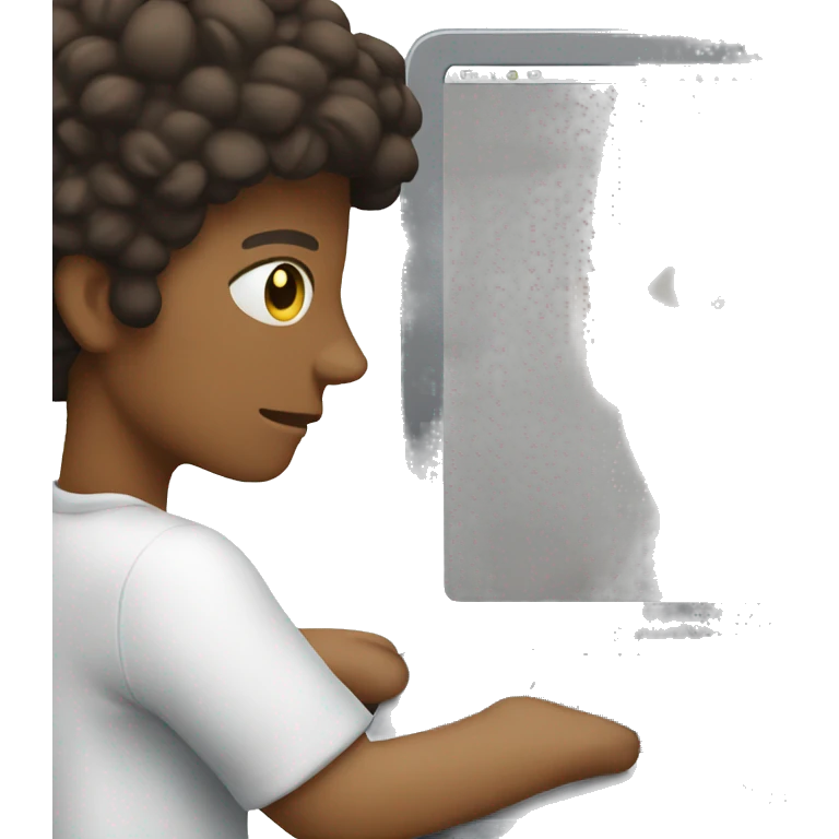 close shot of a person behind their laptop emoji