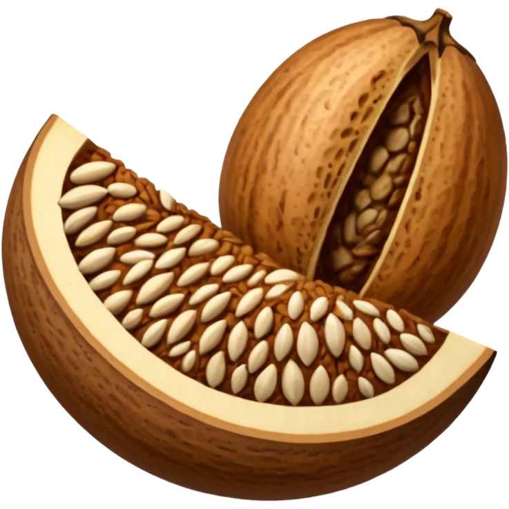 nutmeg fruit cut open emoji