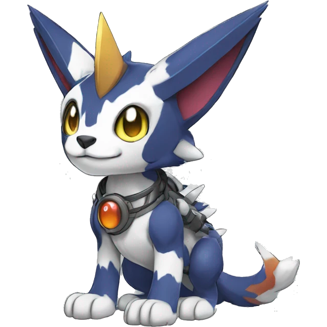 cute cool edgy Digimon-Fakemon-animal with markings full body emoji