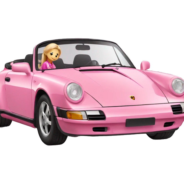 girl getting inside of pink porsche car emoji