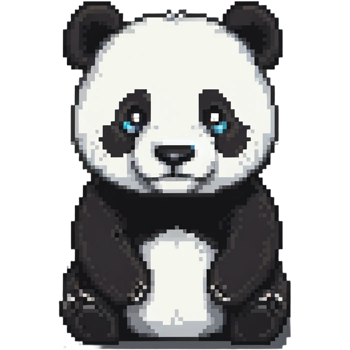minecraft panda, blocky, pixelated emoji