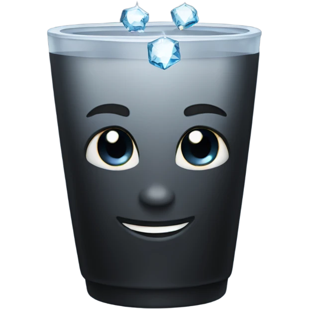 black tumbler with diamonds emoji