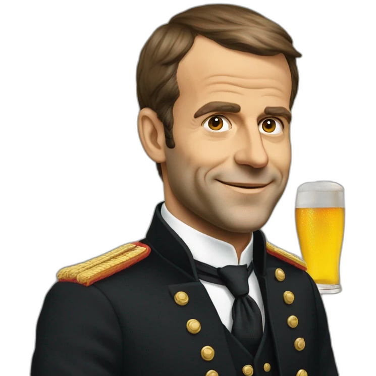Emanuel Macron bière emoji