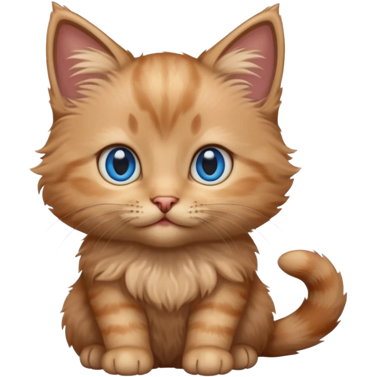 light brown fluffy kitten with blue eyes emoji