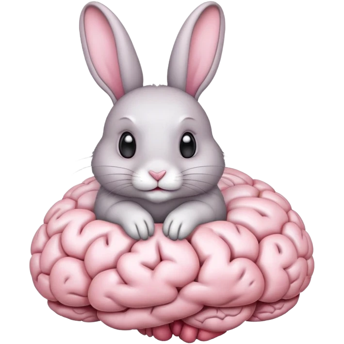 Заяц сидит на мозге emoji