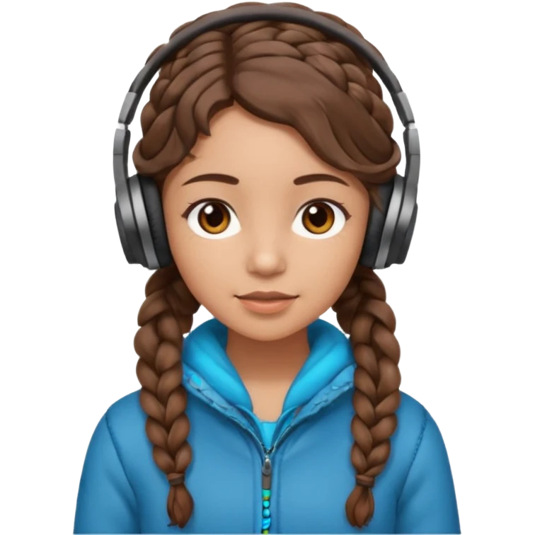 Я хочу дівчину з світлою шкірою корисним волоссям коричне вими очима і з навушниками і в теплому одязі і кучеряве не дуже у косичці  emoji