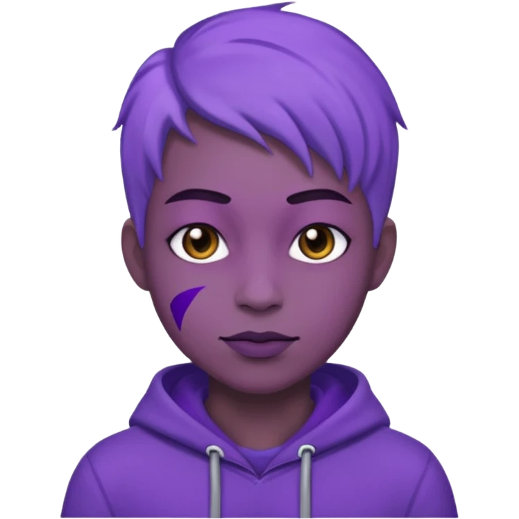 Me wearing purple emoji