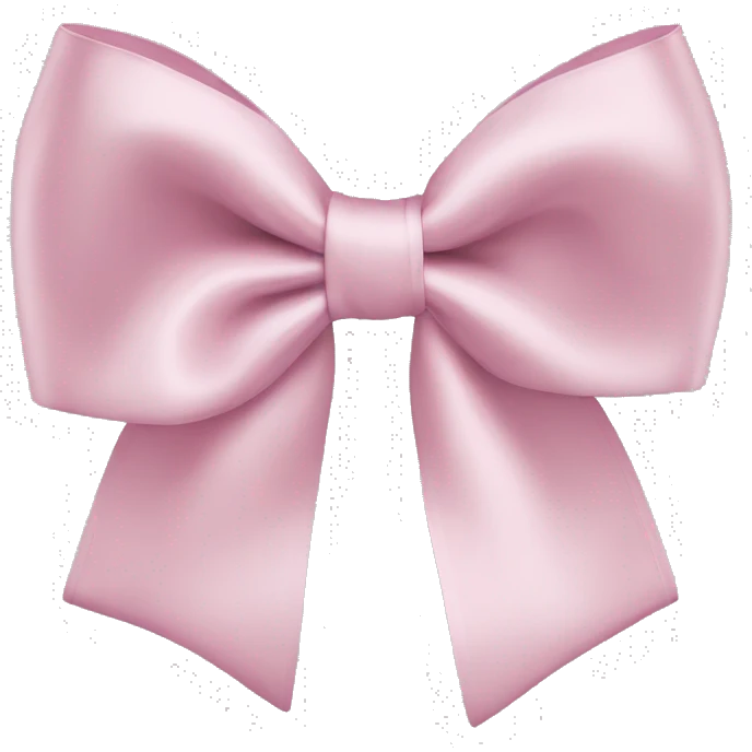 Satin bow Light pink  emoji