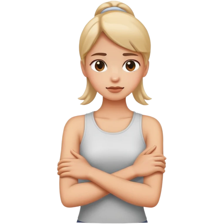 Arms crossed holding neck girl  emoji