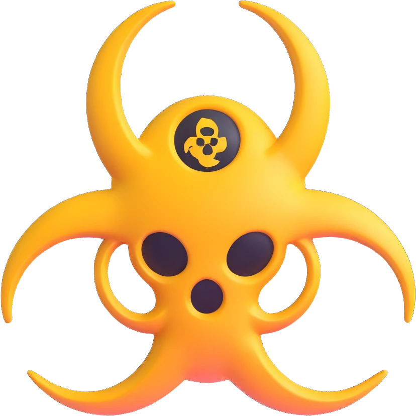 biohazard symbol, 3D emoji style emoji