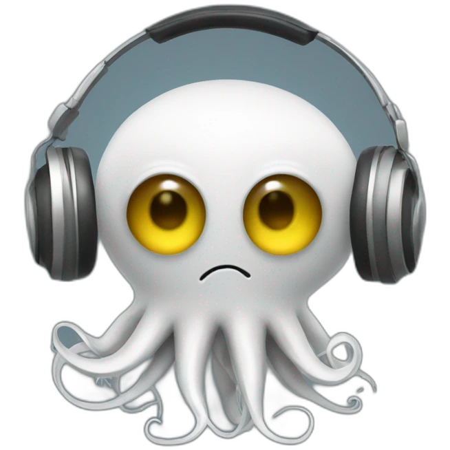 A Squid DJ'ing emoji