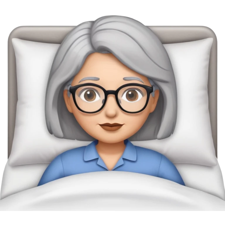 Curvy intimate gray hair glasses sfw on bed emoji