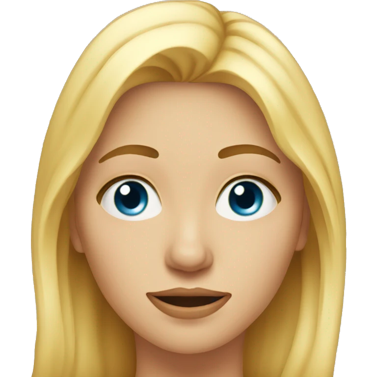 Blond woman from face, levitating had touching her nose emoji