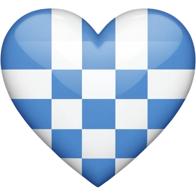 A blue and white checkered heart emoji