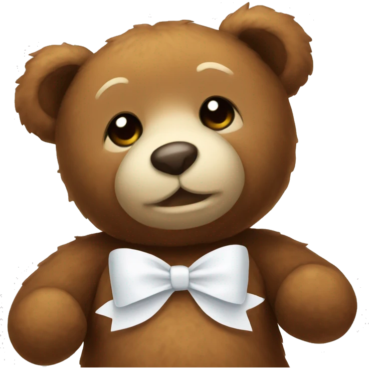 Brown Teddy bear with a white bow emoji