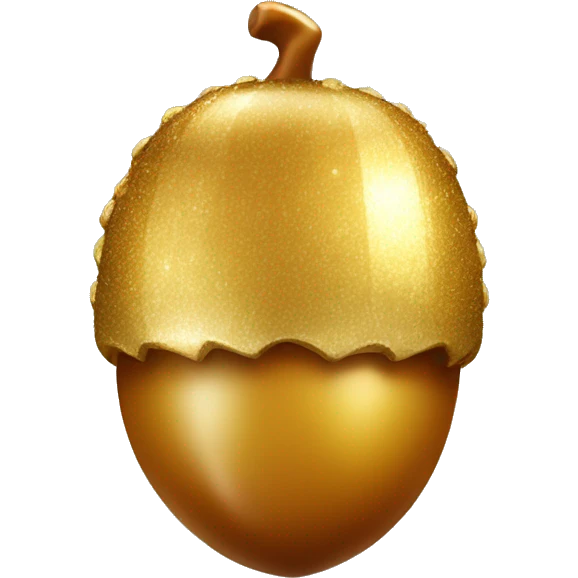 SINGLE sparkling Gold acorn emoji