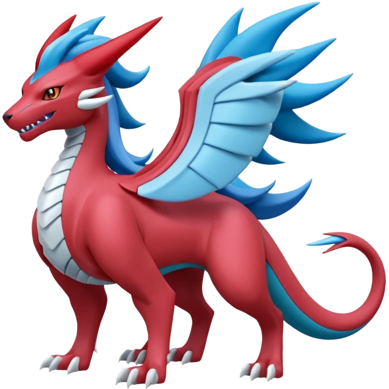 Masculine Suicune-Salamence-Amaura-Manectric-Pokémon-Fakémon-Digimon-fusion emoji
