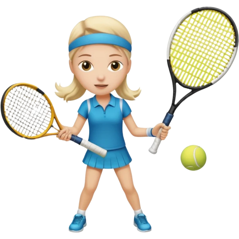 white young girl with one racket playing tennis emoji
