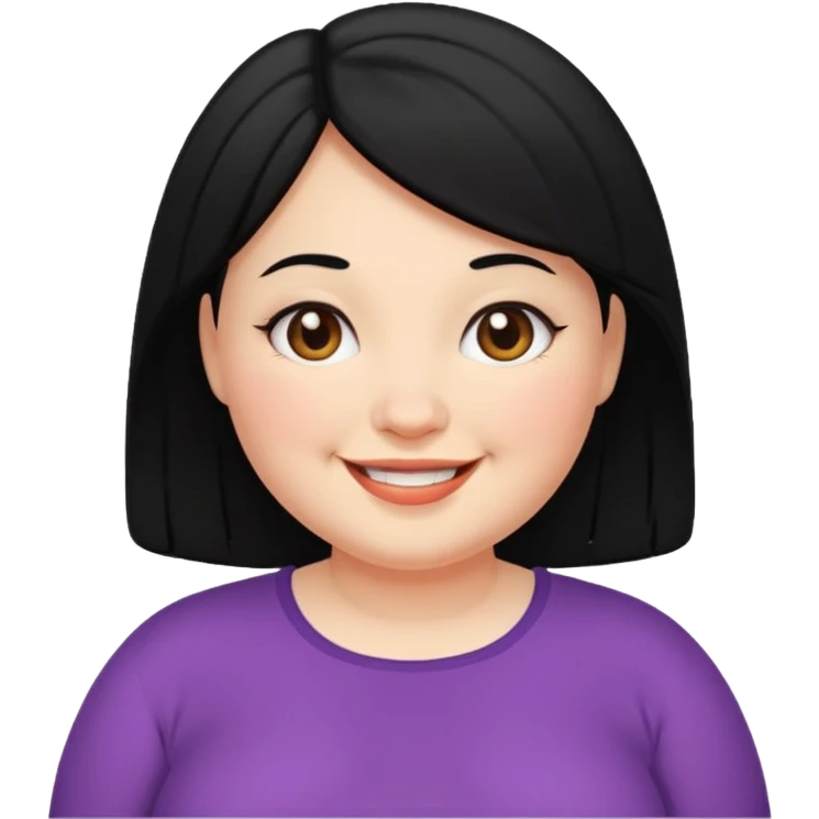 약간 통통한 여자 검은머리 emoji