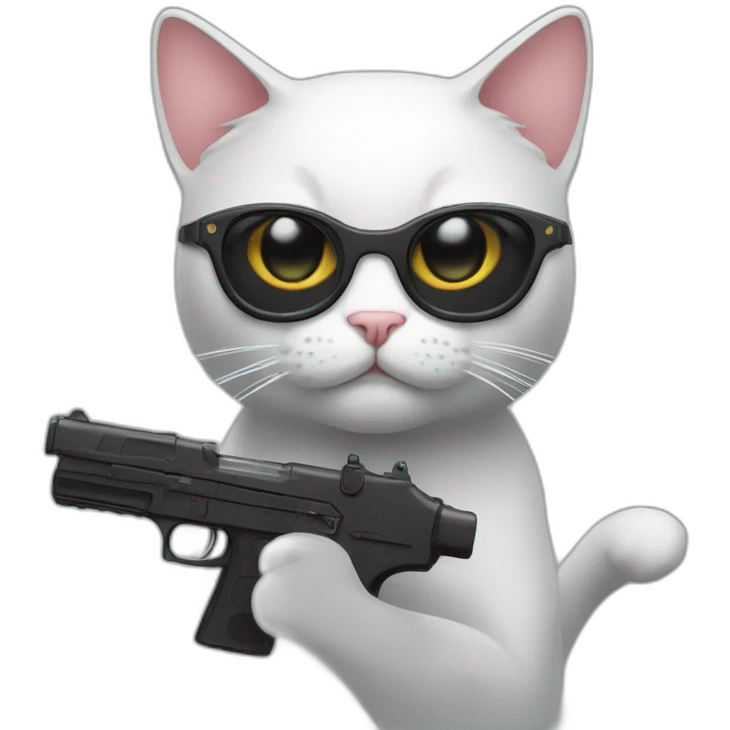 Cat with fake gun emoji