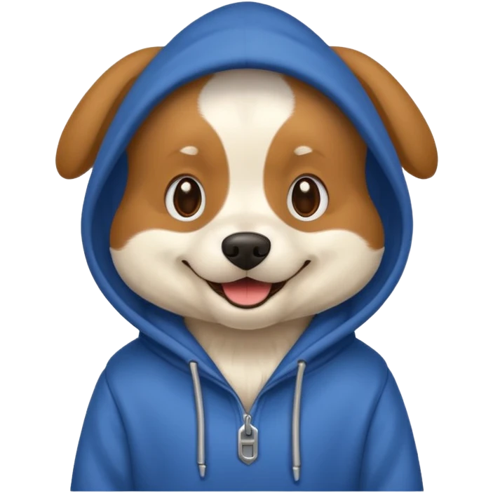 Dog wearing hoodie emoji