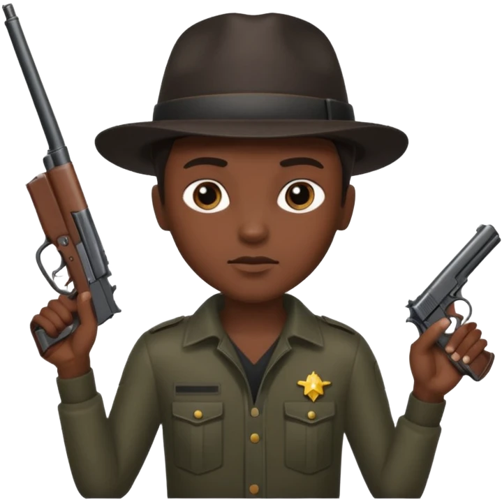 Black person with a gun emoji