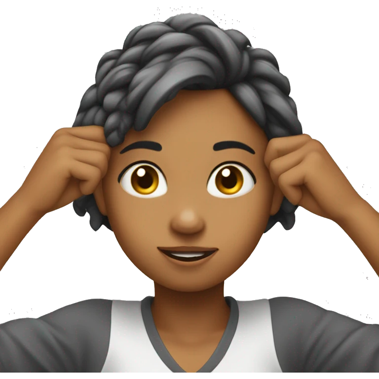 girl that is tucking her hair behind her ear with a hand emoji