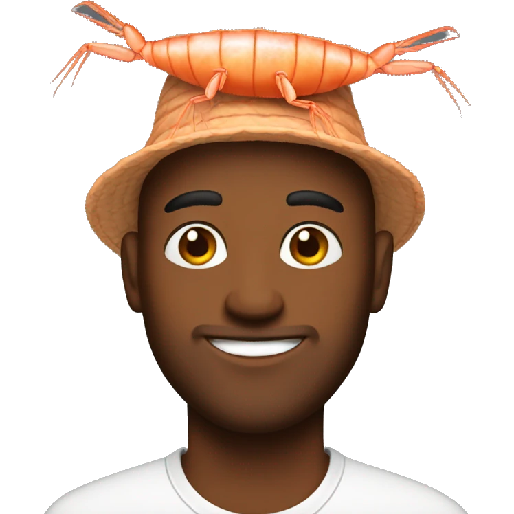 man with shrimp hat emoji