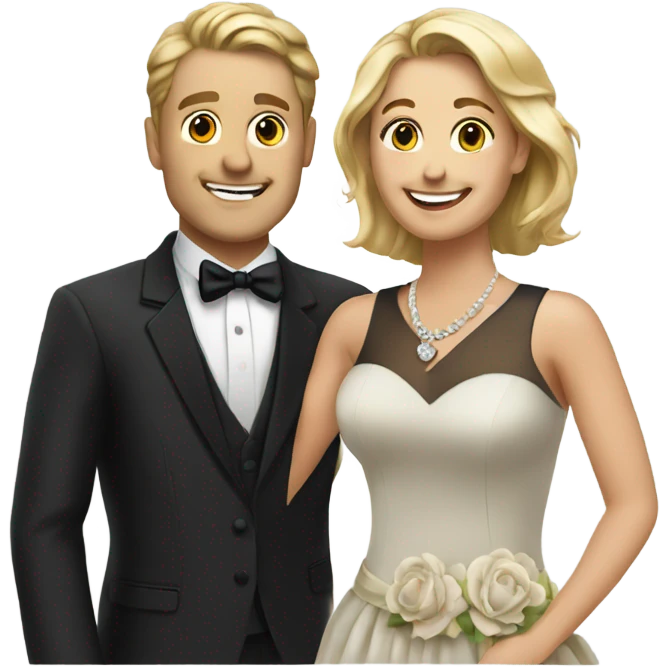 happy couple in formal attire emoji