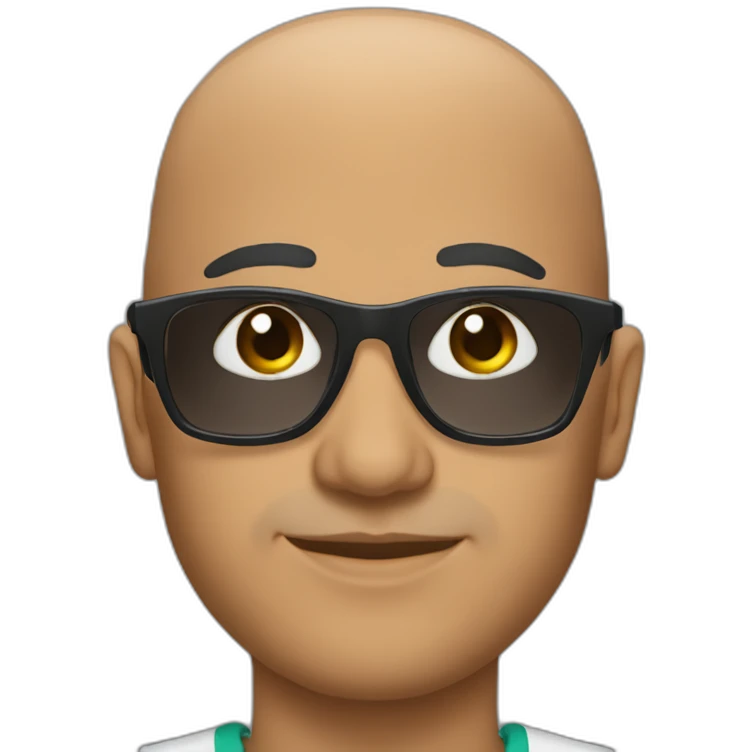 Armando Christian Pérez bald wearing sunglasses emoji