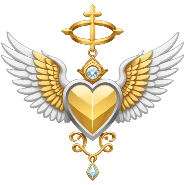 holy saint emblem with white wings and diamond in the middle emoji