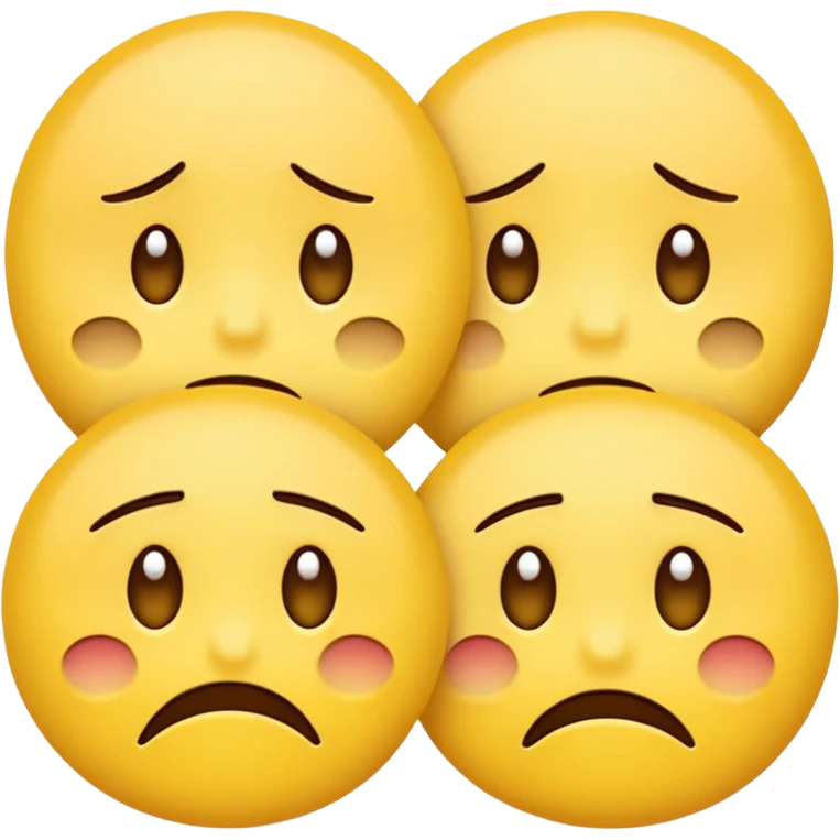 two unhappy yellow emojis overlapping 50% emoji