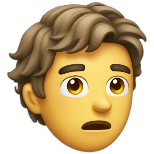 a dude sweating while looking afraid emoji