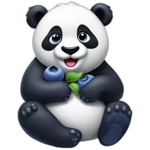 Panda with blueberry  emoji