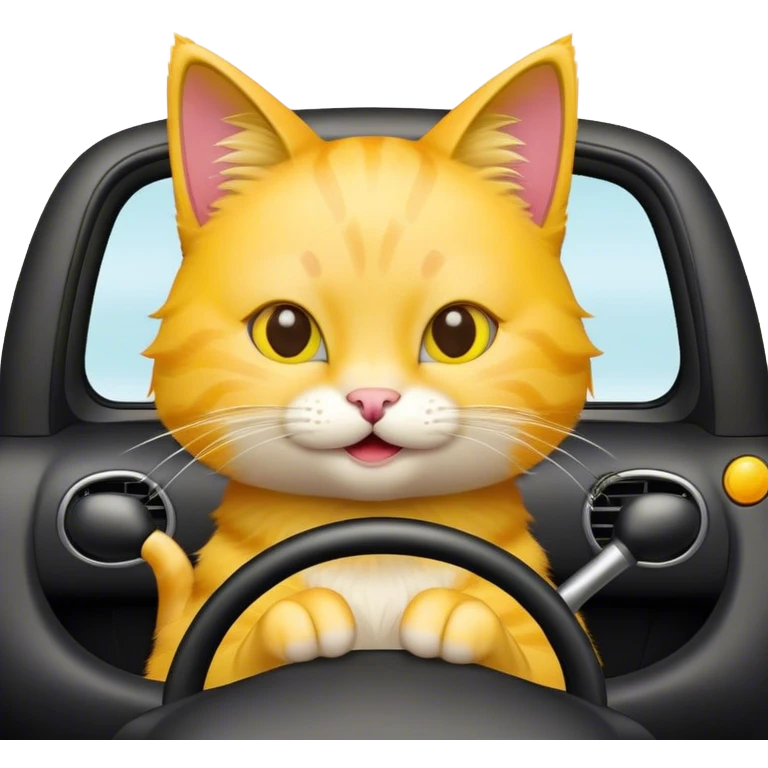Gato conduciendo feliz emoji