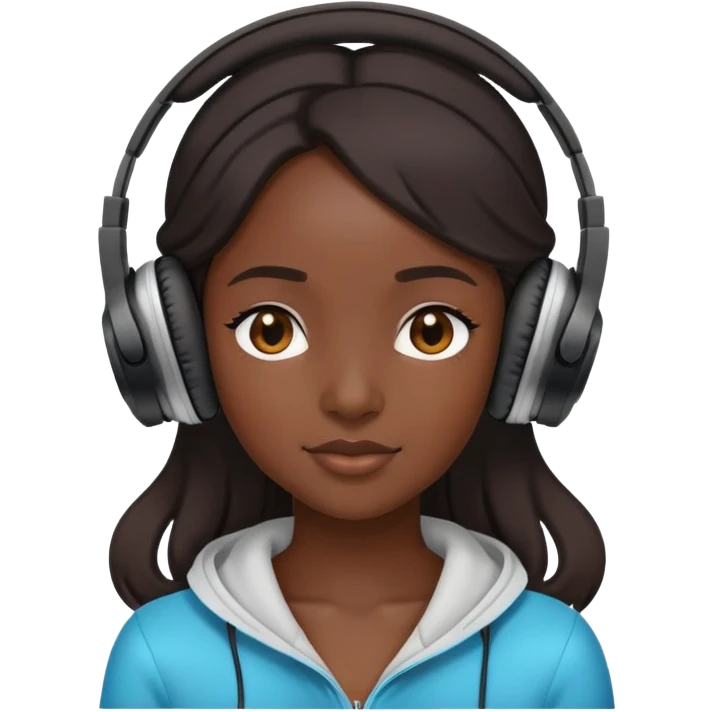 Black Girl with headphones  emoji