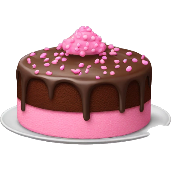 Chocolate cake with pink sprinkles  emoji