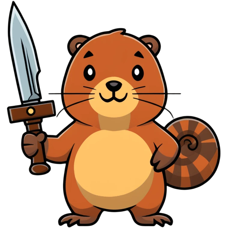 beaver with a weapon emoji