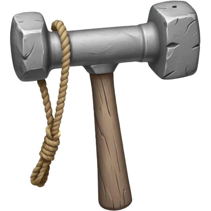 stone age hammer with rope emoji