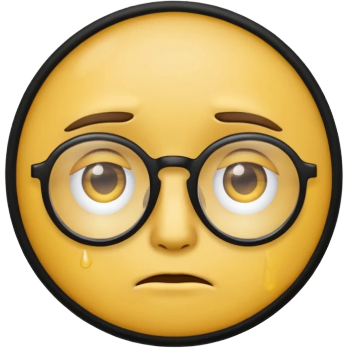 Make a sad emoji + glasses emoji emoji