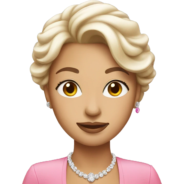 elegant woman wearing pink emoji