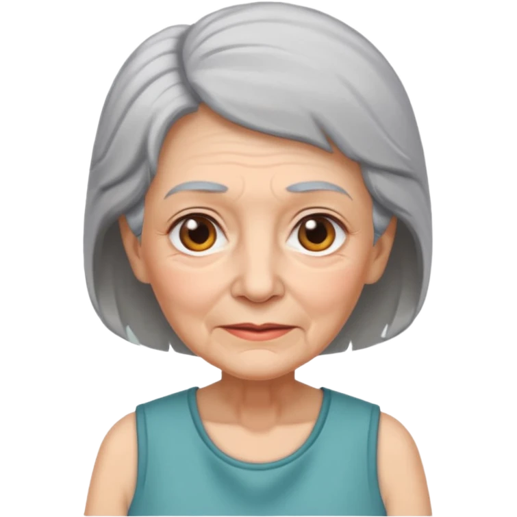 old lady sleeveless emoji