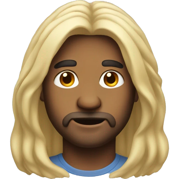 man with long hair emoji