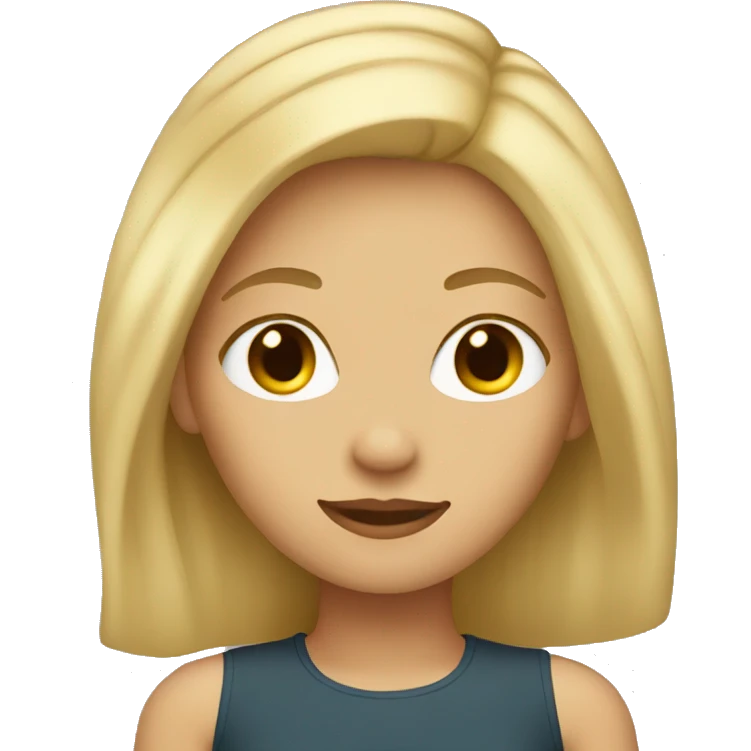 Girl with flat blonde hair emoji