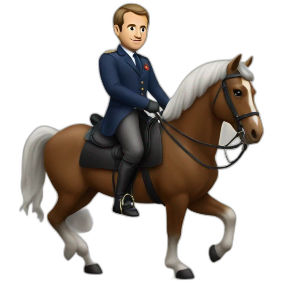 Emanuel Macron sur cheval emoji