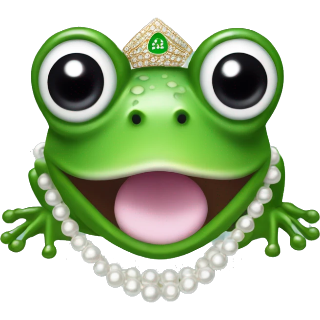 alpha kappa alpha frog with pearls  emoji