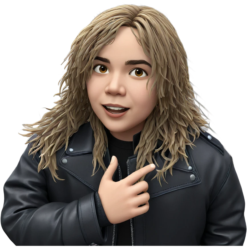 boy in leather jacket outdoors emoji